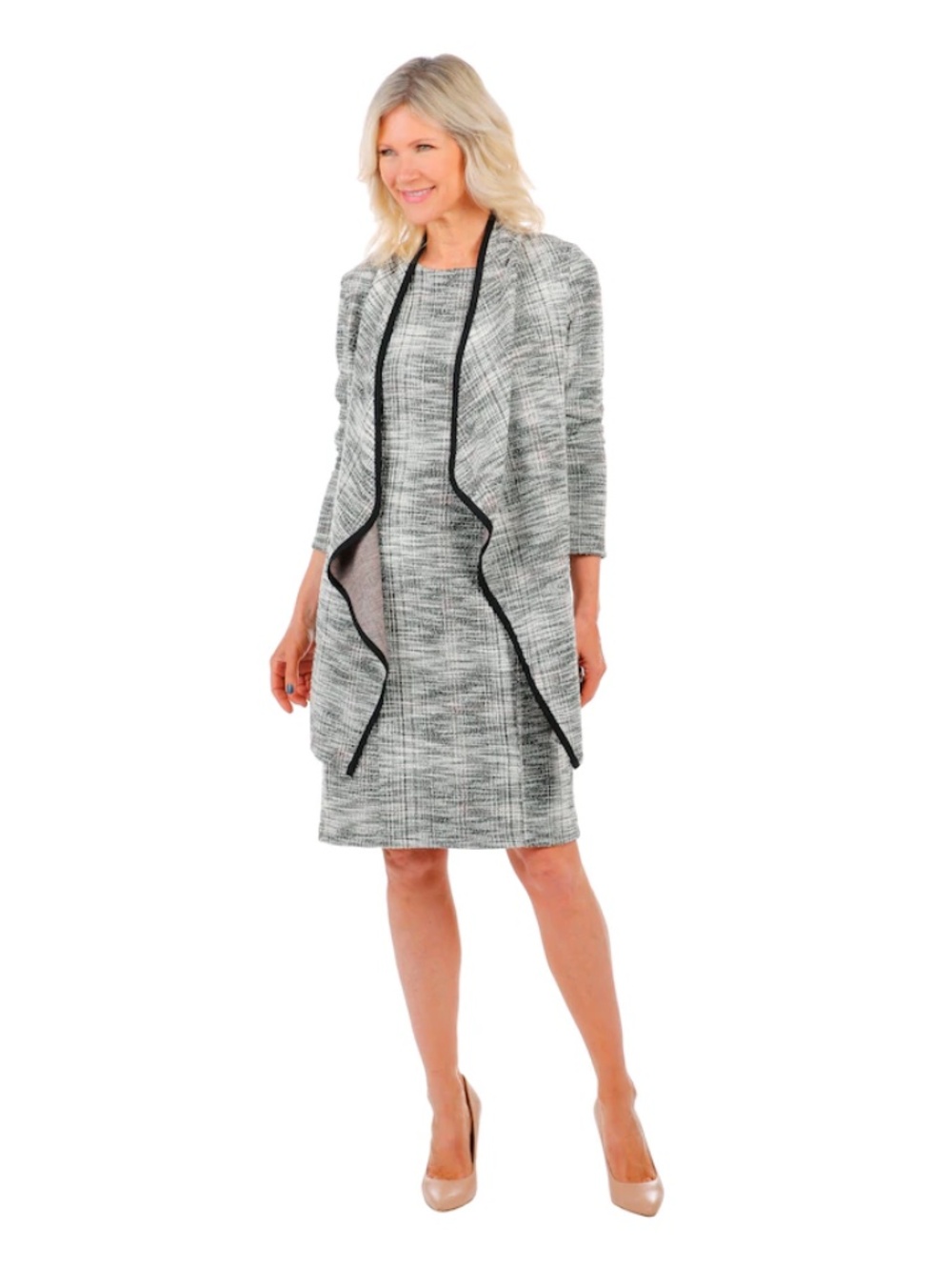Mr. Max Boucle Knit Open Duster Cardigan